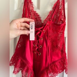 Victoria’s Secret Lingerie Lace Teddy Lingerie Red